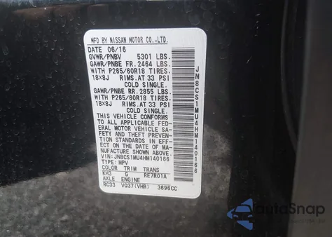 2017 Infiniti Qx70 z USA, uszkodzony, nr VIN JN8CS1MU4HM140166